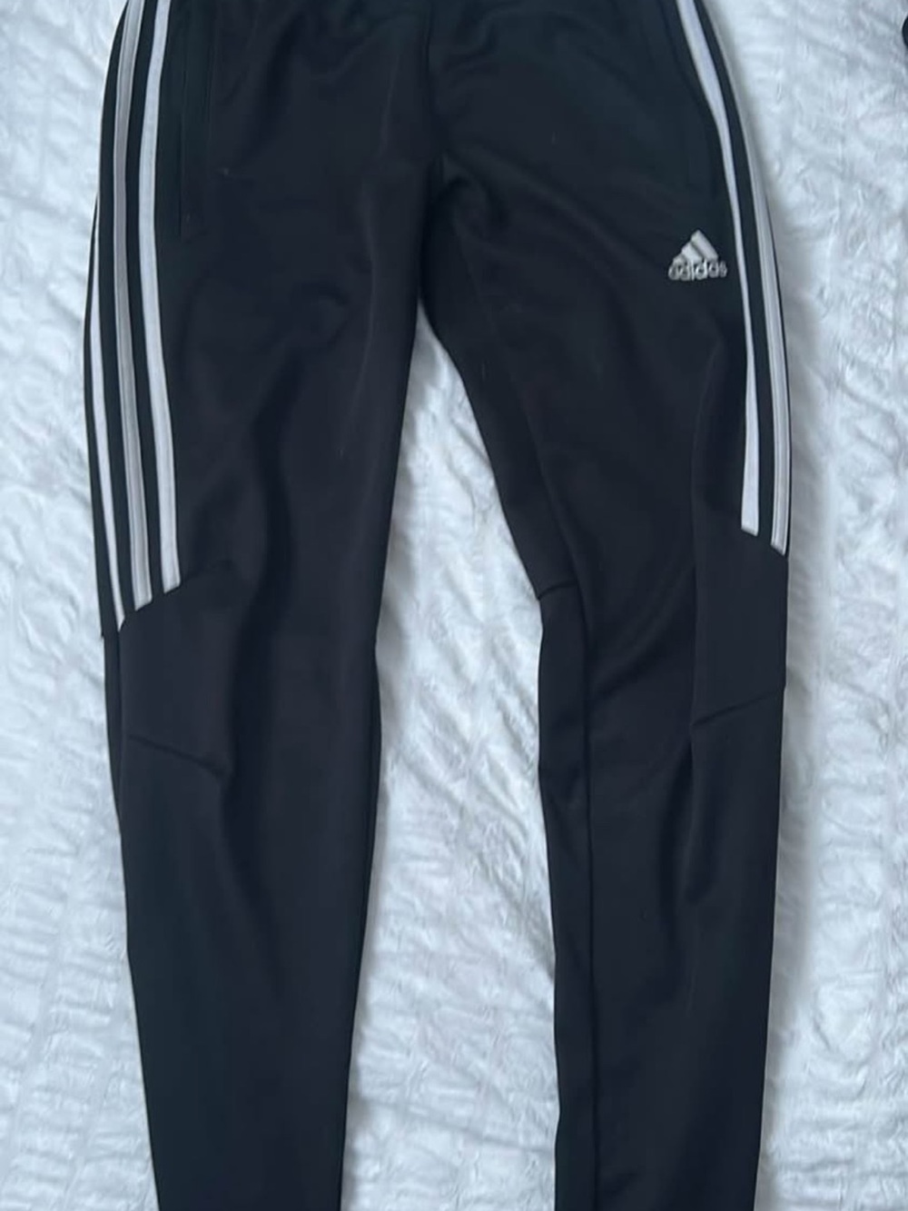 adidas Black Joggers with White Three-Stripe Detail